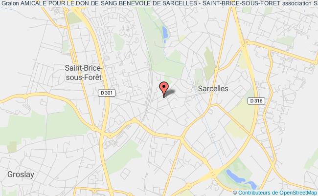 plan association Amicale Pour Le Don De Sang Benevole De Sarcelles - Saint-brice-sous-foret Sarcelles