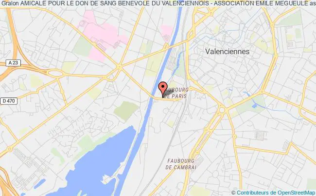 plan association Amicale Pour Le Don De Sang Benevole Du Valenciennois - Association Emile Megueule Valenciennes