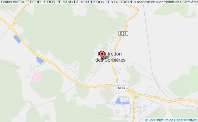 plan association Amicale Pour Le Don De Sang De Montredon Des Corbieres Montredon-des-Corbières