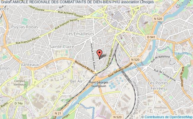 plan association Amicale Regionale Des Combattants De Dien-bien-phu Limoges
