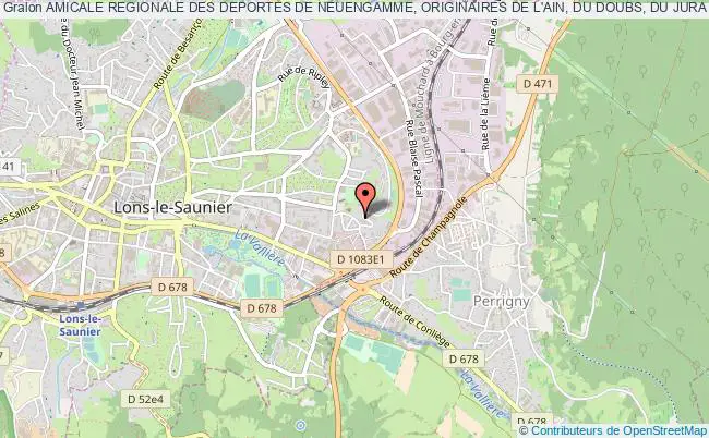 plan association Amicale Regionale Des Deportes De Neuengamme, Originaires De L'ain, Du Doubs, Du Jura Et Des Departements Limitrophes Lons-le-Saunier