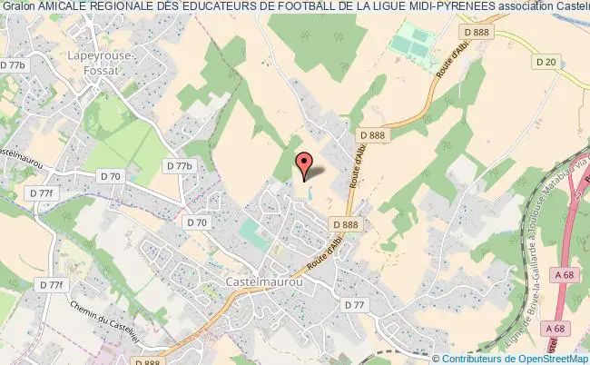 plan association Amicale Regionale Des Educateurs De Football De La Ligue Midi-pyrenees Castelmaurou