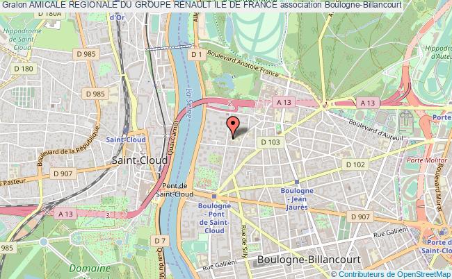 plan association Amicale Regionale Du Groupe Renault Ile De France Boulogne-Billancourt