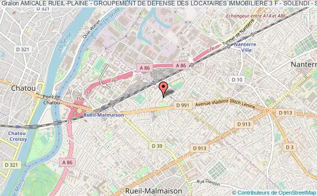 plan association Amicale Rueil-plaine - Groupement De Defense Des Locataires Immobiliere 3 F - Solendi - S.a.i.e.m. Moulin-a-vent Rueil-Malmaison