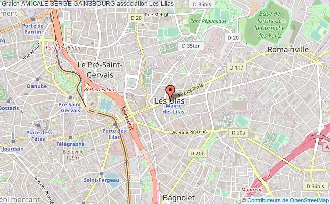 plan association Amicale Serge Gainsbourg Les Lilas