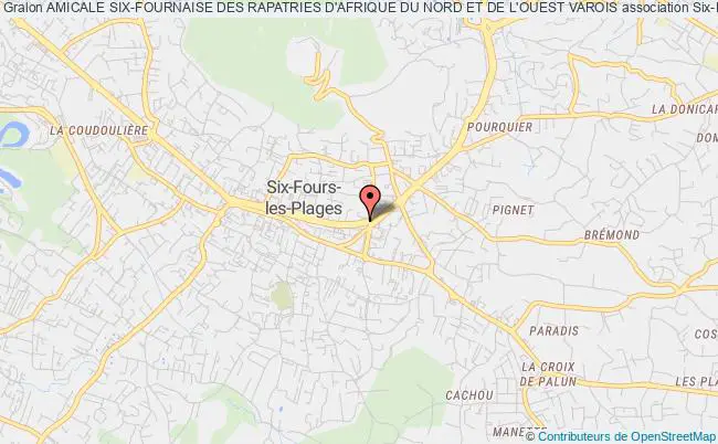 plan association Amicale Six-fournaise Des Rapatries D'afrique Du Nord Et De L'ouest Varois Six-Fours-les-Plages