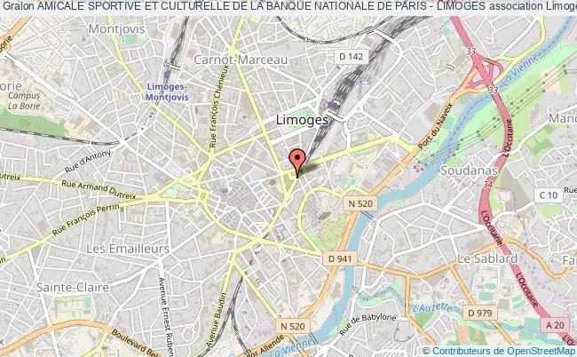 plan association Amicale Sportive Et Culturelle De La Banque Nationale De Paris - Limoges Limoges