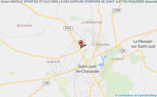 plan association Amicale Sportive Et Culturelle Des Sapeurs Pompiers De Saint Just En Chaussee Saint-Just-en-Chaussée