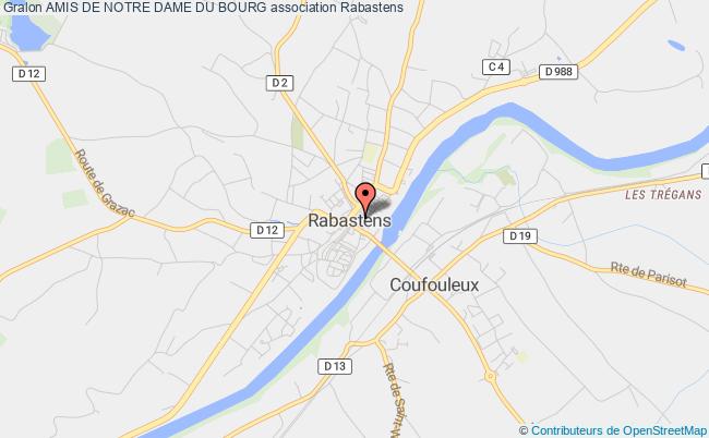 plan association Amis De Notre Dame Du Bourg Rabastens