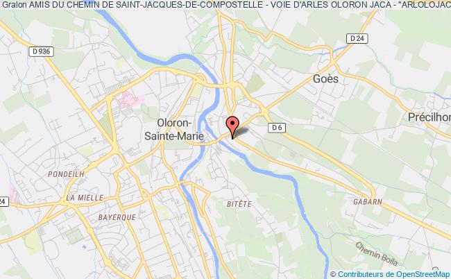 plan association Amis Du Chemin De Saint-jacques-de-compostelle - Voie D'arles Oloron Jaca - "arlolojac" Oloron-Sainte-Marie