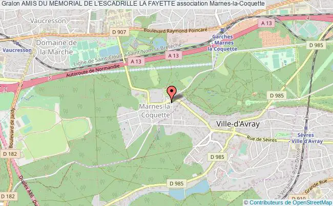 plan association Amis Du MÉmorial De L'escadrille La Fayette Marnes-la-Coquette