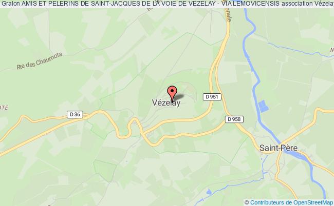 plan association Amis Et Pelerins De Saint-jacques De La Voie De Vezelay - Via Lemovicensis Vézelay