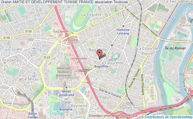 plan association AmitiÉ Et DÉveloppement Tunisie France Toulouse