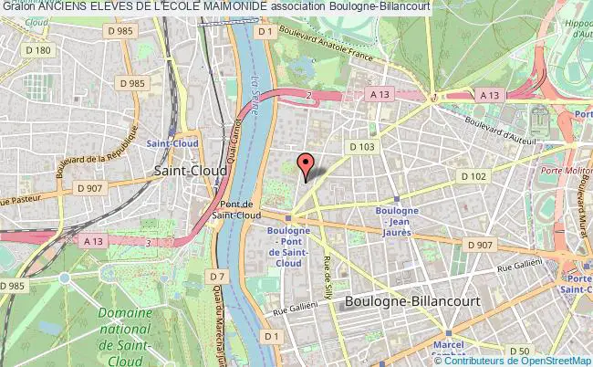 plan association Anciens Eleves De L'ecole Maimonide Boulogne-Billancourt