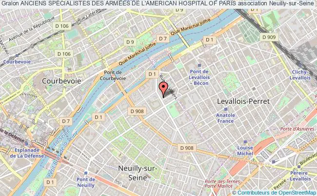 plan association Anciens SpÉcialistes Des ArmÉes De L'american Hospital Of Paris Neuilly-sur-Seine