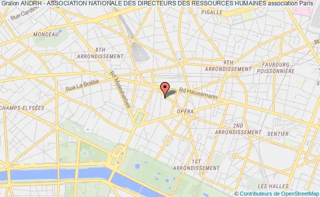 plan association Andrh - Association Nationale Des Directeurs Des Ressources Humaines Paris 9e