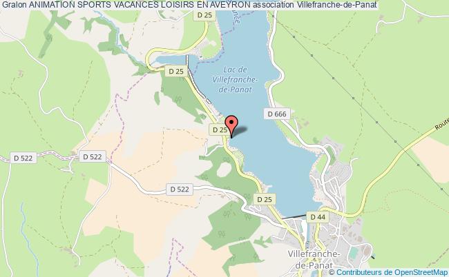 plan association Animation Sports Vacances Loisirs En Aveyron Villefranche-de-Panat