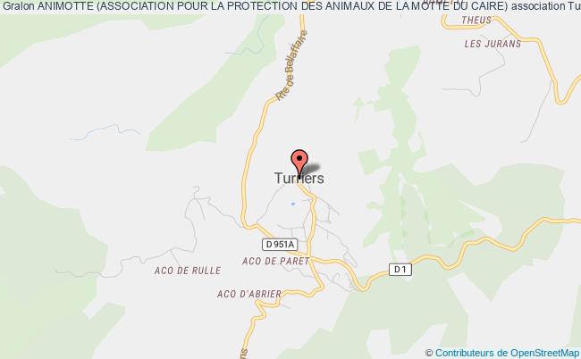 plan association Animotte (association Pour La Protection Des Animaux De La Motte Du Caire) Turriers