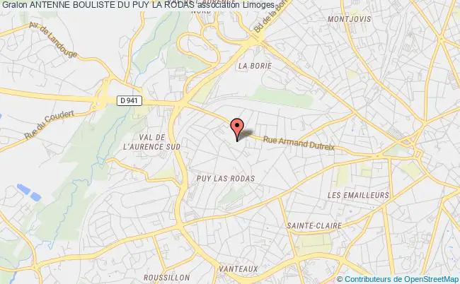 plan association Antenne Bouliste Du Puy La Rodas Limoges