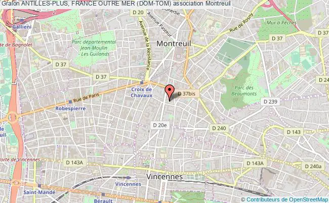 plan association Antilles-plus, France Outre Mer (dom-tom) Montreuil