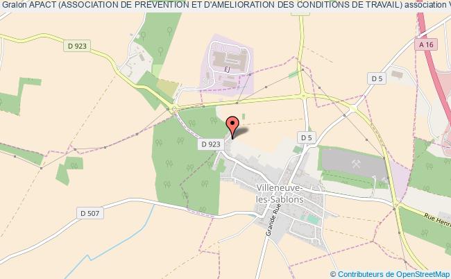 plan association Apact (association De Prevention Et D'amelioration Des Conditions De Travail) Villeneuve-les-Sablons