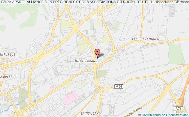 plan association Apare - Alliance Des PrÉsidents Et Des Associations Du Rugby De L Elite Clermont-Ferrand