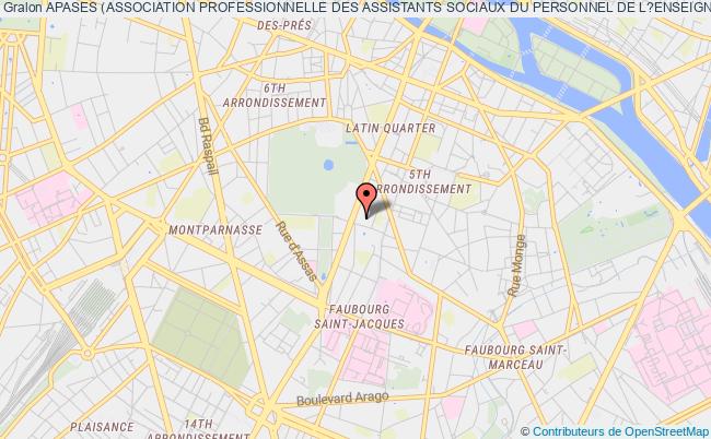 plan association Apases (association Professionnelle Des Assistants Sociaux Du Personnel De L?enseignement Superieur) Paris