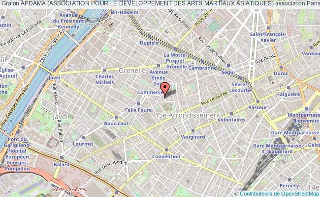 plan association Apdama (association Pour Le Developpement Des Arts Martiaux Asiatiques) PARIS