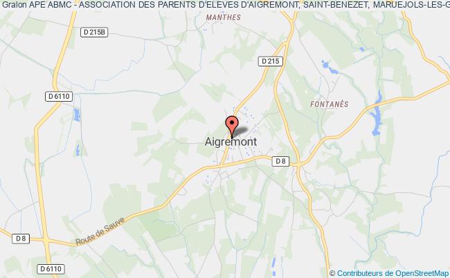 plan association Ape Abmc - Association Des Parents D'eleves D'aigremont, Saint-benezet, Maruejols-les-gardons Et Cassagnoles Aigremont