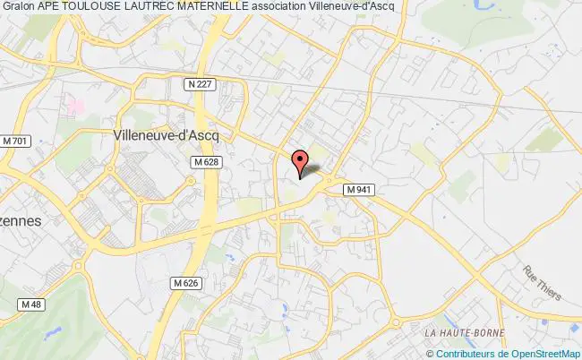 plan association Ape Toulouse Lautrec Maternelle Villeneuve-d'Ascq