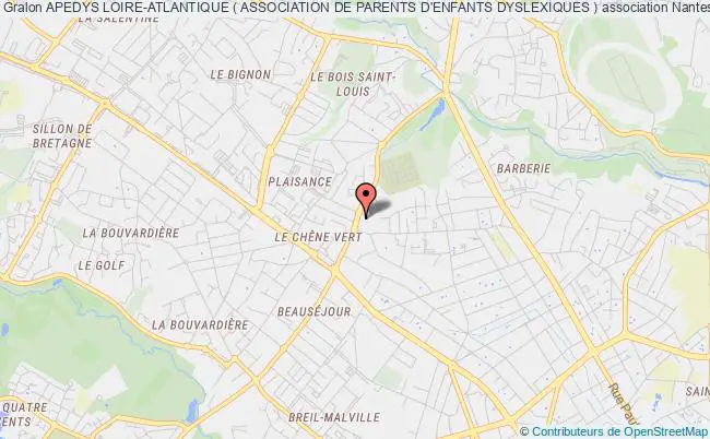 plan association Apedys Loire-atlantique ( Association De Parents D'enfants Dyslexiques ) Nantes