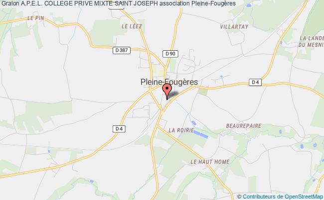 plan association A.p.e.l. College Prive Mixte Saint Joseph Pleine-Fougères