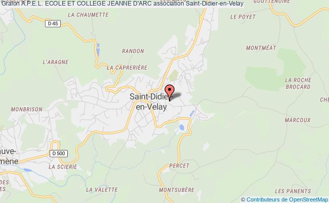 plan association A.p.e.l. Ecole Et College Jeanne D'arc Saint-Didier-en-Velay