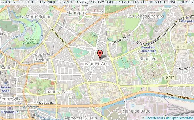 plan association A.p.e.l Lycee Technique Jeanne D'arc (association Des Parents D'eleves De L'enseignement Libre) Rennes