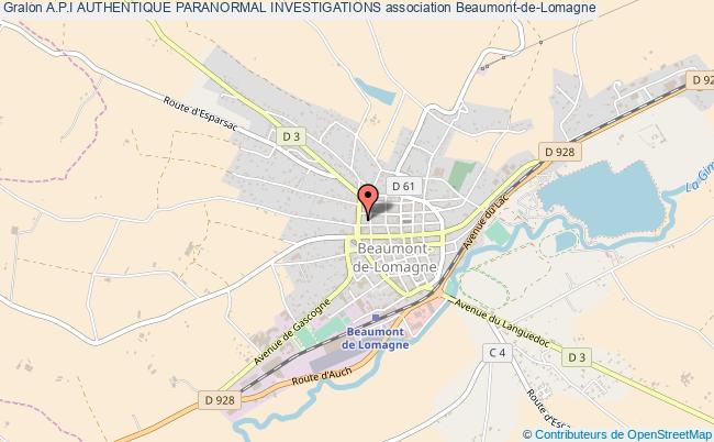 plan association A.p.i Authentique Paranormal Investigations Beaumont-de-Lomagne