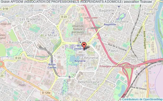 plan association Api'dom (association De Professionnels Independants A Domicile) Toulouse