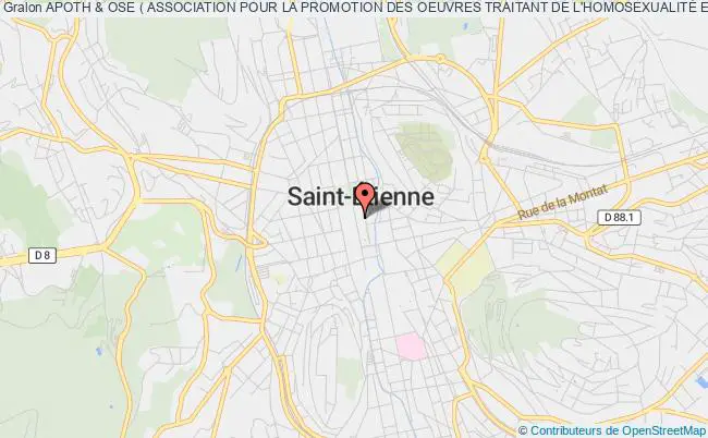 plan association Apoth & Ose ( Association Pour La Promotion Des Oeuvres Traitant De L'homosexualitÉ Et Organisation De Soutien À L'entreprenariat ) Saint-Étienne