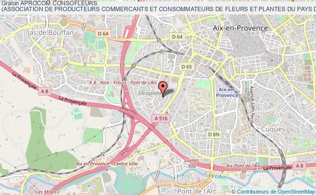 plan association Aprocom Consofleurs
(association De Producteurs Commercants Et Consommateurs De Fleurs Et Plantes Du Pays D Aix) Aix-en-Provence