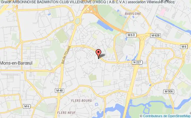 plan association Arbonnoise Badminton Club Villeneuve D'ascq ( A.b.c.v.a ) Villeneuve-d'Ascq