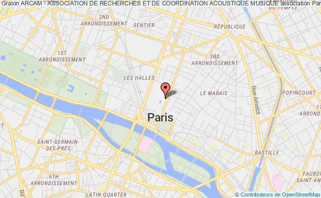 plan association Arcam - Association De Recherches Et De Coordination Acoustique Musique Paris 4e