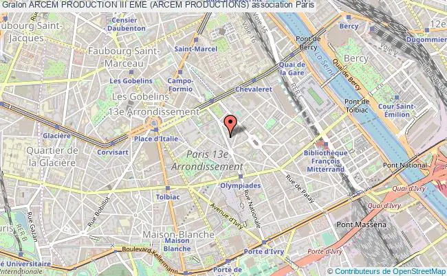 plan association Arcem Production Iii Eme (arcem Productions) Paris 13e