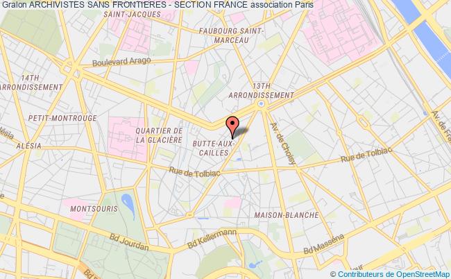 plan association Archivistes Sans Frontieres - Section France Paris