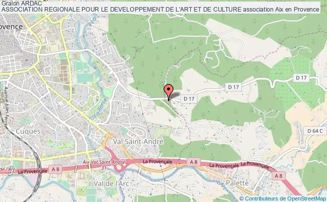 plan association Ardac
Association Regionale Pour Le Developpement De L'art Et De Culture Aix-en-Provence