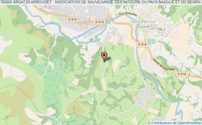 plan association Ardatza Arroudet   Association De Sauvegarde Des Moulins Du Pays Basque Et Du Bearn Saint-Pée-sur-Nivelle