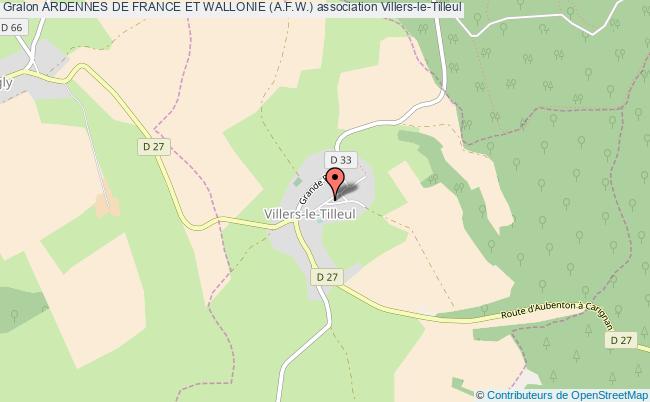 plan association Ardennes De France Et Wallonie (a.f.w.) Villers-le-Tilleul