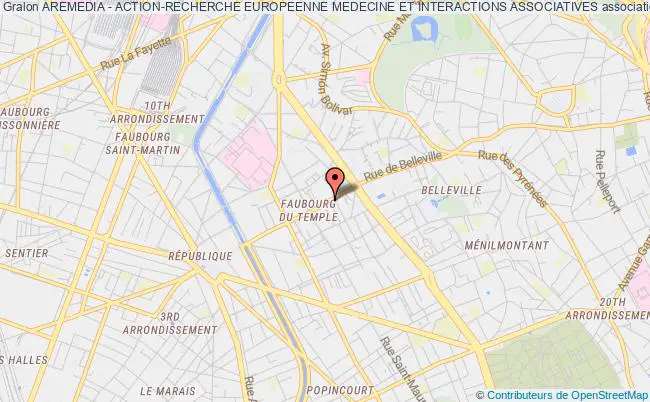 plan association Aremedia - Action-recherche Europeenne Medecine Et Interactions Associatives Paris