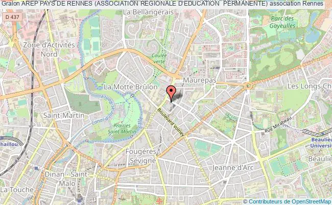 plan association Arep Pays De Rennes (association Regionale D'education  Permanente) Rennes cedex 7