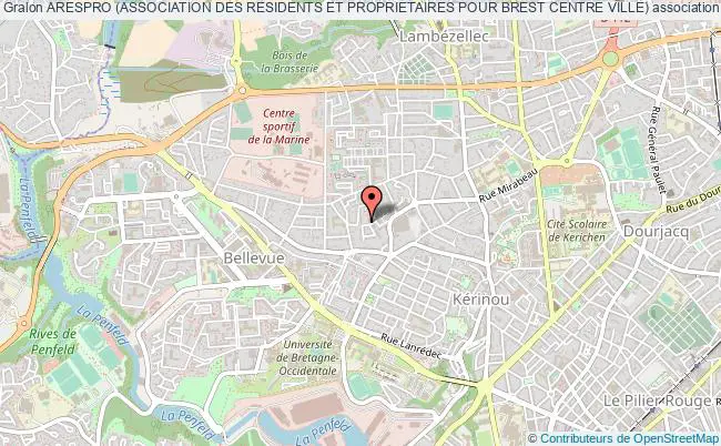 plan association Arespro (association Des Residents Et Proprietaires Pour Brest Centre Ville) Brest