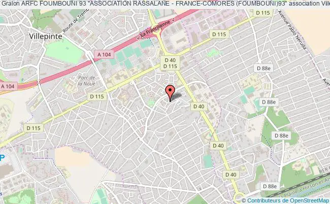 plan association Arfc Foumbouni 93 "association Rassalane - France-comores (foumbouni)93" Villepinte