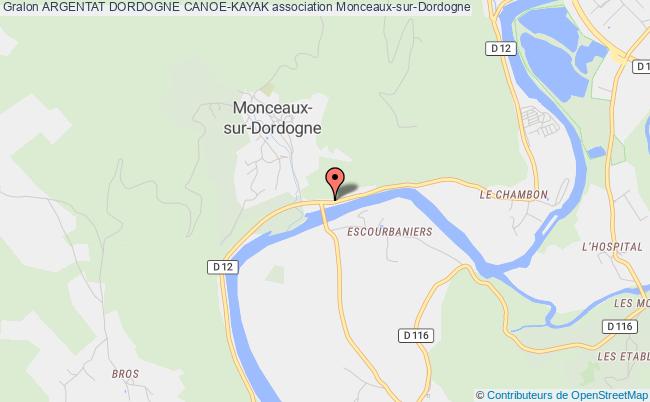 plan association Argentat Dordogne Canoe-kayak Monceaux-sur-Dordogne
